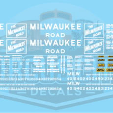 Milwaukee Road 40' rebuilt ribside boxcar decals-LWP-310