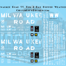 Weathered lettering for MILW two bay rebuilt hopper cars-HO scale-LWP-311