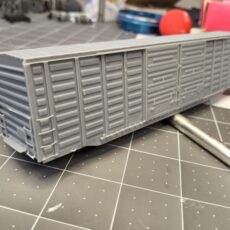 Southern 50’6″ double door waffle side boxcar built by Pullman Standard. As built with original doors. Without decals.