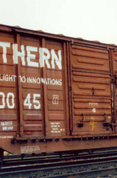 Southern 50'6" double door waffle side boxcar built by Pullman Standard. As built with original doors.
