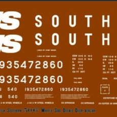 Decals for Southern Double Door Waffle Boxcar-Claytor style font for Southern and Norfolk Southern lettering