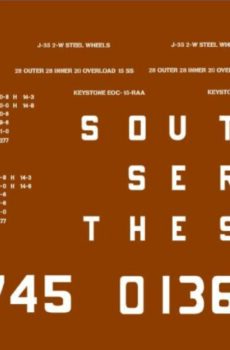 Decals for Southern Double Door Waffle boxcar with repainted Green Light scheme