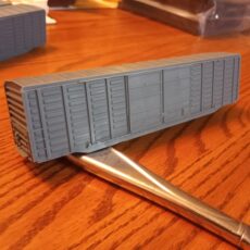 Southern 50’6″ double door waffle side boxcar built by Pullman Standard. Superior 5 panel replacement doors. Without decals.